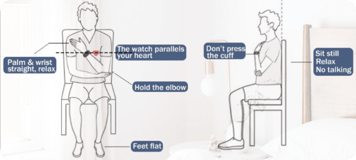 measure blood pressure with TBP watch